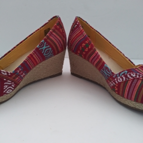 Somoma Aztec print peep toe wedges - Picture 6 of 15